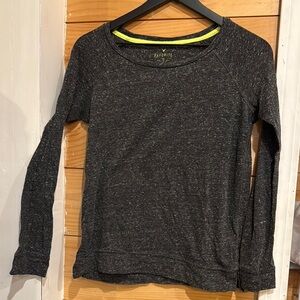 American Eagle Outfitters Small Speckled Gray Long Sleeve Favorite Tee Crew Neck